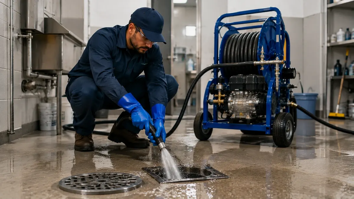 Floor Drain Hydro Jet Cleaning in Hermosa Beach